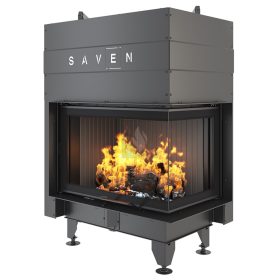   SAVEN Energy Up 75×50×47R (15,1 kW) ECO jobbos légfűtéses kandallóbetét fekete béléssel