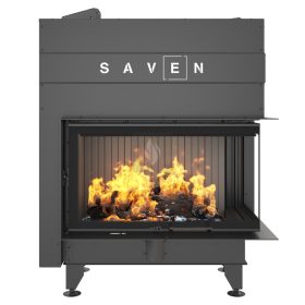   SAVEN Energy Up 85×50×47R (17,0 kW) ECO jobbos légfűtéses kandallóbetét fekete béléssel